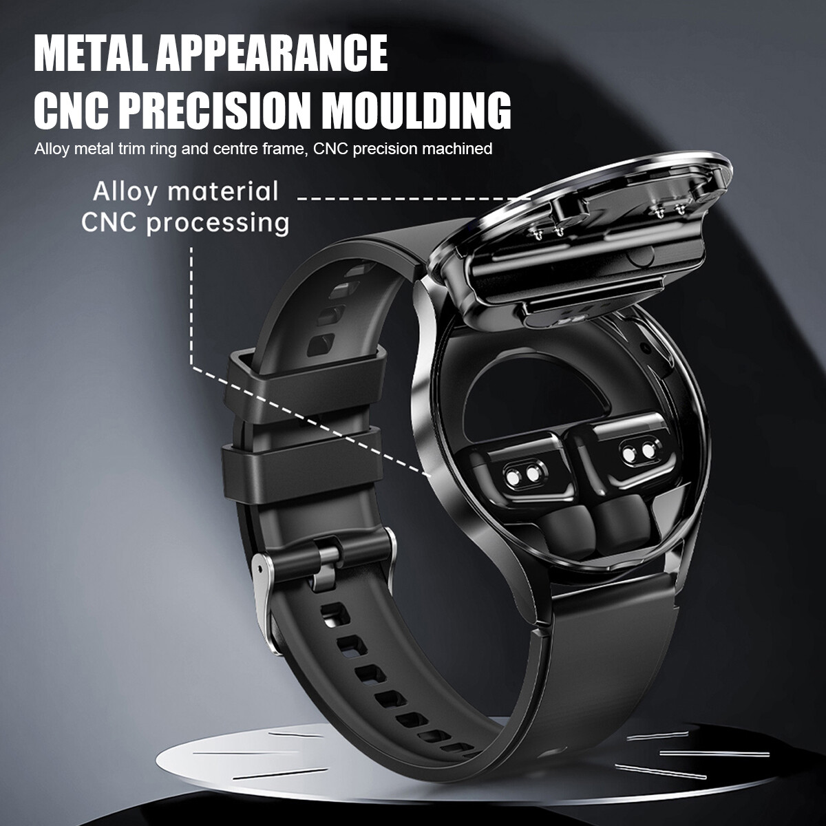 Smart Watch with Earbuds Men Smartwatch 2 in 1 Wireless Headset For iOS Android