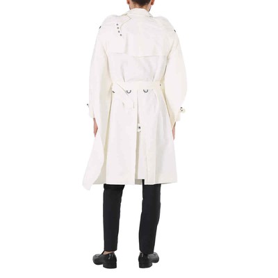 Pre-owned Burberry Technical Faille Cape Detail White Trench Coat, Brand Size 44(us Sz.34)