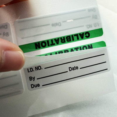 Calibration Stickers,Green Black Word Calibration Labels, Self Laminating Protec