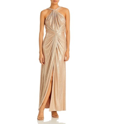 Женское розовое металлическое вечернее платье на бретелях Tadashi Shoji, формальное вечернее платье XL BHFO 8577