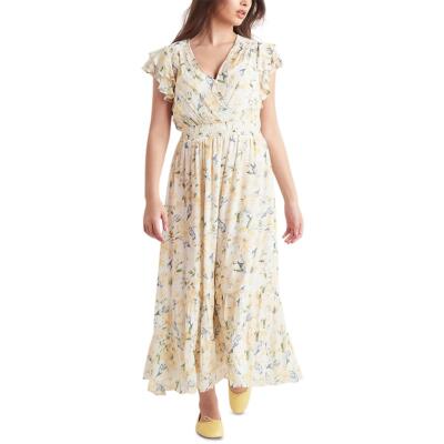 

Женское длинное платье макси с цветочным принтом Black Tape_ BHFO 9838, Gold lily