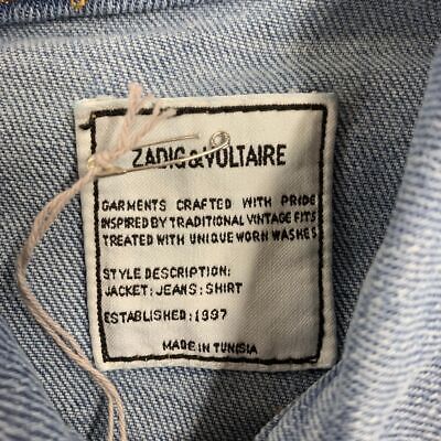 Pre-owned Zadig & Voltaire Kioky Casual Denim Jacket Women's Size Medium Blue