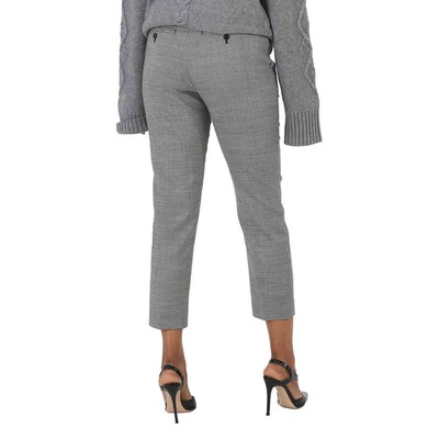 Pre-owned Burberry Check Cropped Tailored Trousers In Black