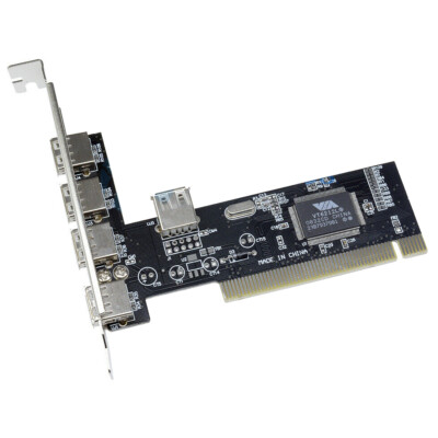 New USB 2.0 5 PORT (4+1) PCI HUB CARD HIGH SPEED ADAPTER 480MB for PC Windows 10