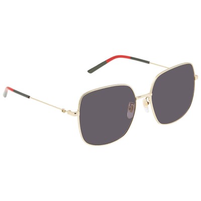 Pre-owned Gucci Grey Square Ladies Sunglasses Gg1195sk 003 59 Gg1195sk 003 59 In Gray