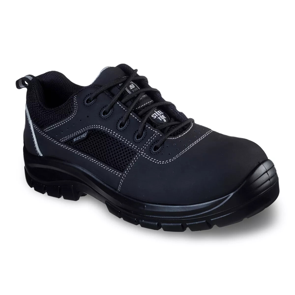 

Мужские рабочие туфли Skechers со стальным носком, черные, с эффектом памяти, Comfort EH Safety 200001, Черный