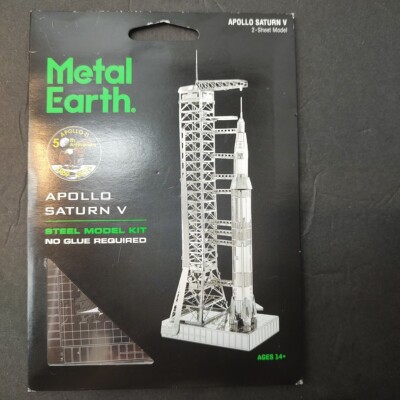 Metal Earth Apollo Saturn V Rocket With Gantry Laser Cut Metal Model Kit New