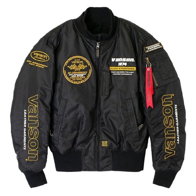 24-25Vanson Ma-1 Jacket Tvs2407W Black/Yellow L Size japan