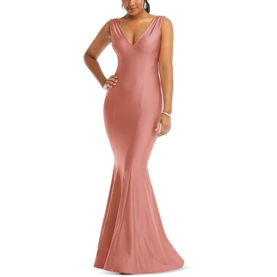 Женское розовое сатиновое вечернее платье-русалка с рюшами Cynthia & Sahar, L BHFO 5599