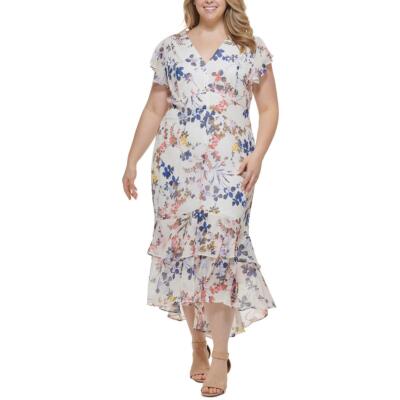 

Женское многоуровневое вечернее платье миди Tommy Hilfiger Hi-Low Plus BHFO 9460, Parchment multi