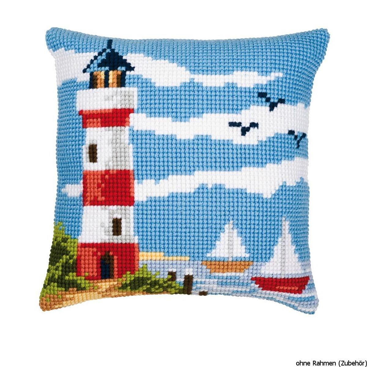 Vervaco stamped cross stitch kit cushion Seascape, DIY