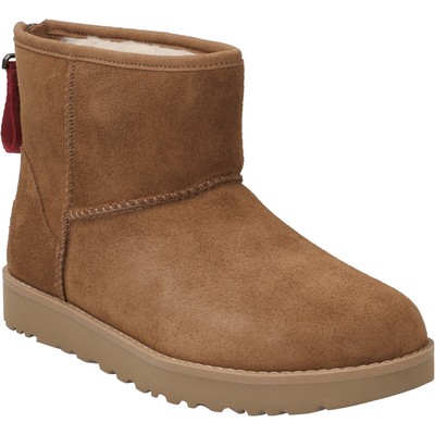 UGG UGG STIEFELETTE CLASSIC MINI LOGO ZIP, RAULEDER, BRAUN, DAMEN