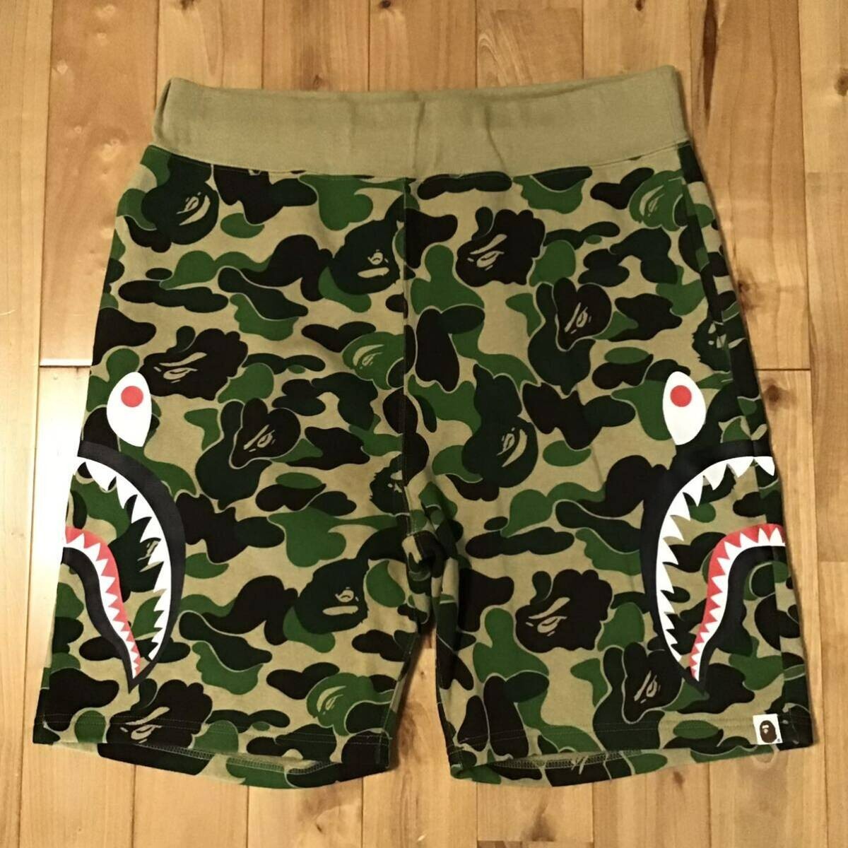 BAPE Side Shark sweat shorts ABC camo green A Bathing Ape