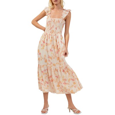 Женское макси-платье French Connection Diana Verona оранжевого цвета с цветочным принтом M BHFO 4245