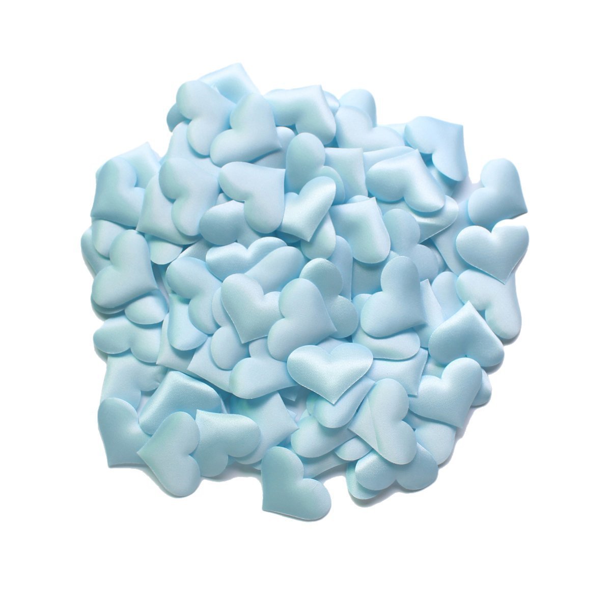 Set 30 Pezzi Cuori Cuoricini In Stoffa Decorativi Decorazione Azzurri 3,5cm dfh