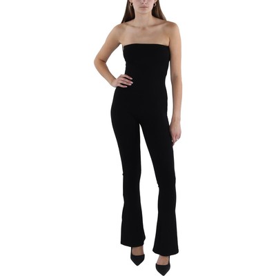 Edikted Womens Black Strapless Flared Dressy Jumpsuit S BHFO 5744