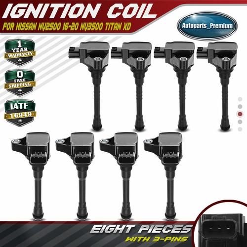 8 Ignition Coils for Nissan NV2500 20162020 NV3500 Titan XD 20162020
