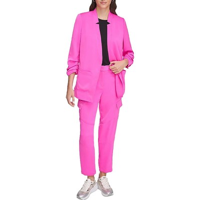 Женский костюм DKNY с рукавами 3/4, отдельный офисный блейзер с открытой передней частью, BHFO 2314