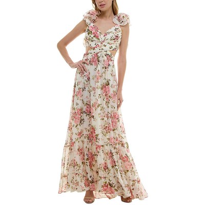 B. Darlin Женское шифоновое вечернее платье на бретельках цвета слоновой кости для юниорок 1/2 BHFO 3979