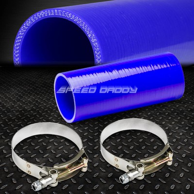 2,5 X 8 дюймов Труба турбонаддува / впуска / интеркулера, Силиконовый соединительный шланг синего цвета + Т-образные зажимы