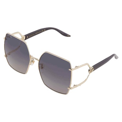 Pre-owned Gucci Grey Gradient Butterfly Ladies Sunglasses Gg1564sa 001 61 Gg1564sa 001 61 In Gray