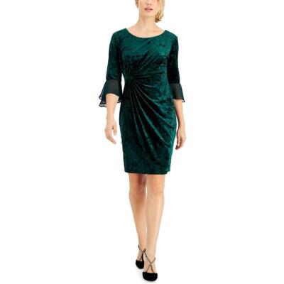 Connected Apparel Womens Velvet Mini Bodycon Dress Petites BHFO 3289