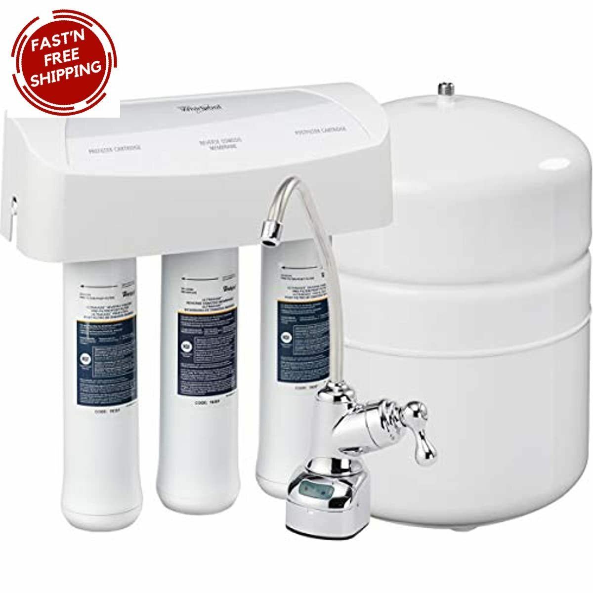 Whirlpool WHER25 Reverse Osmosis RO Filtration System With Chrome