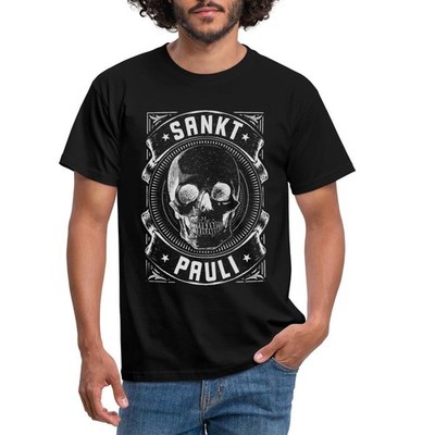 St. Pauli Totenkopf Fussball Hamburg Geschenk Fussballfan Männer T-Shirt