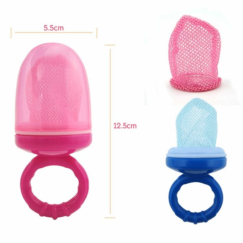 Pink 4-6M Silicone Baby Pacifier Soother Toddler Feeder For Fruits Food DT