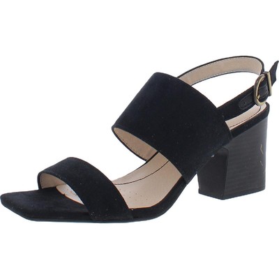 

Черные босоножки LifeStride Teddi с ремешком на пятке, каблуки 10, средние (B, M) BHFO 5379, Black micro suede