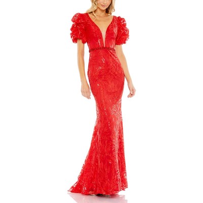Женское вечернее платье Mac Duggal, украшенное кружевом для особых случаев, BHFO 7562