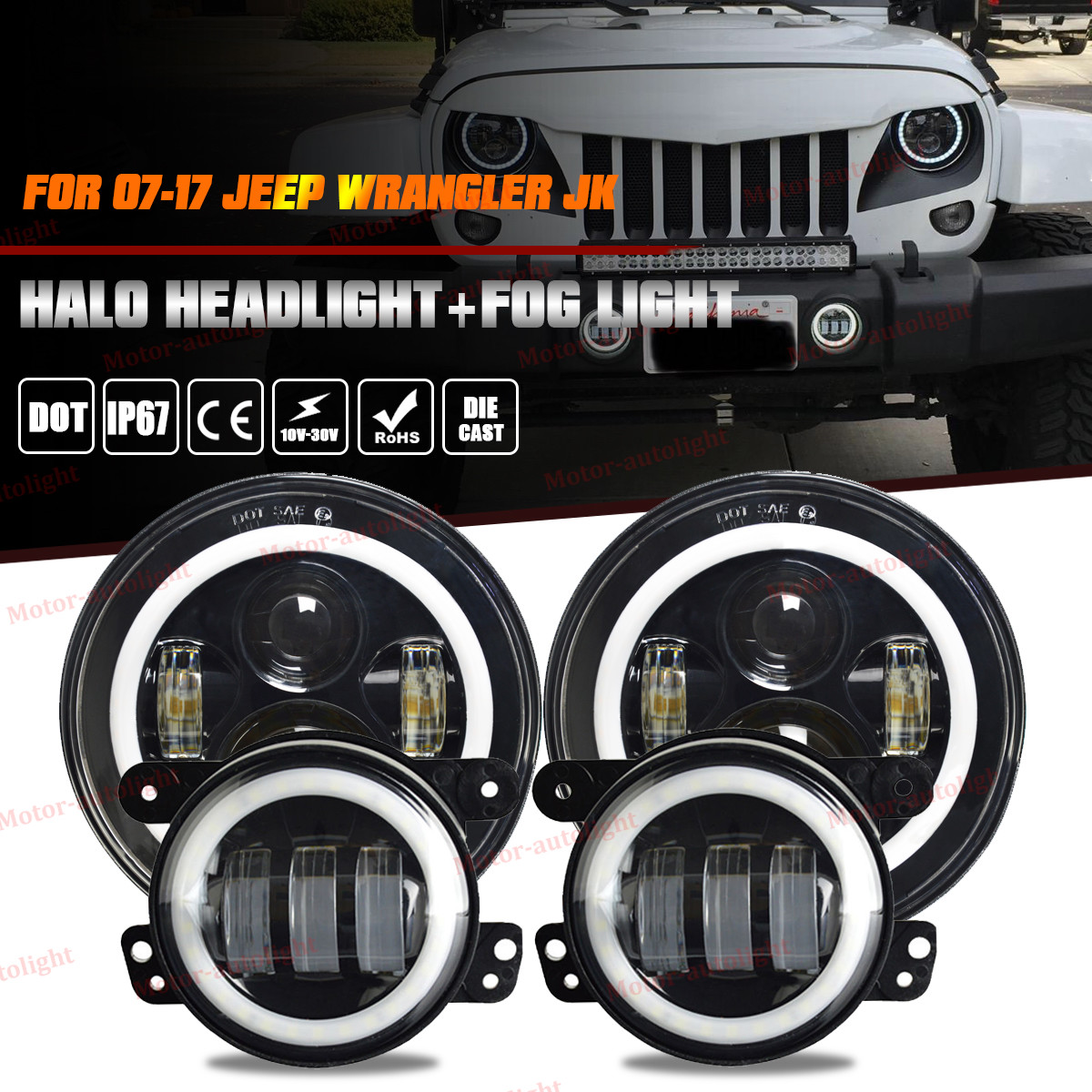 Jeep Halo Headlights >> Details About For Jeep Wrangler Jk 7 Led Halo Headlight Fog Lights Combo Kit 07 17 Light Bulb Jeep Halo Headlights >> Details About For Jeep Wrangler Jk 7 Led Halo Headlight Fog Lights Combo Kit 07 17 Light Bulb