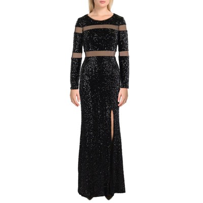 Женское вечернее платье Aqua Womens с черными блестками Illusion Formal 2 BHFO 9509