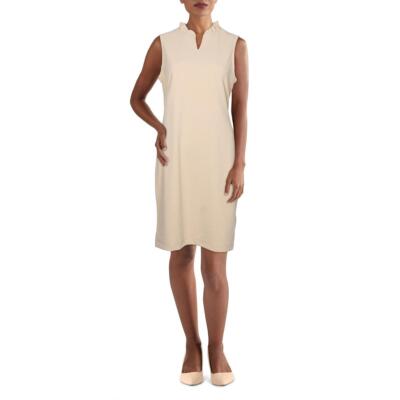 Женское светло-коричневое офисное платье без рукавов с v-образным вырезом Hope & Harlow для работы 4 BHFO 4745