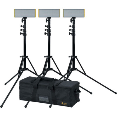 Ikan Onyx Half x 1 Bi-Color 3-Point LED Light Kit, Graphite #OYB240-3PT-KIT K
