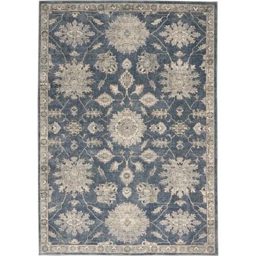 Нескользящий коврик Oriental Power Loom размером 4 x 6 дюймов, синий и бежевый