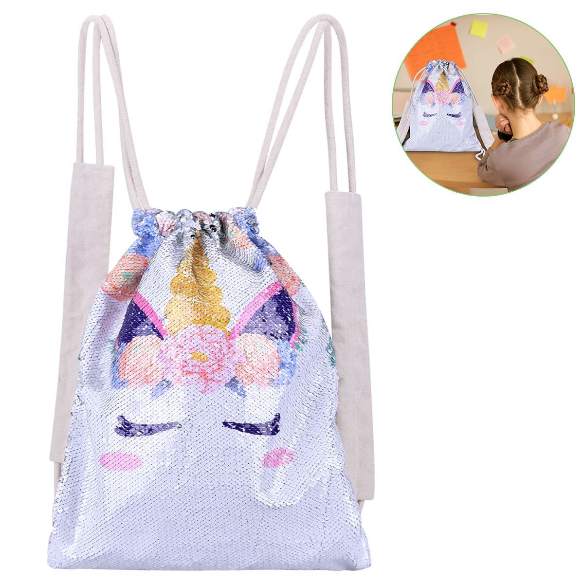 24PCS Einhorn Turnbeutel Kordelzug Rucksack Kordelzugbeutel Sportbeutel Tasche