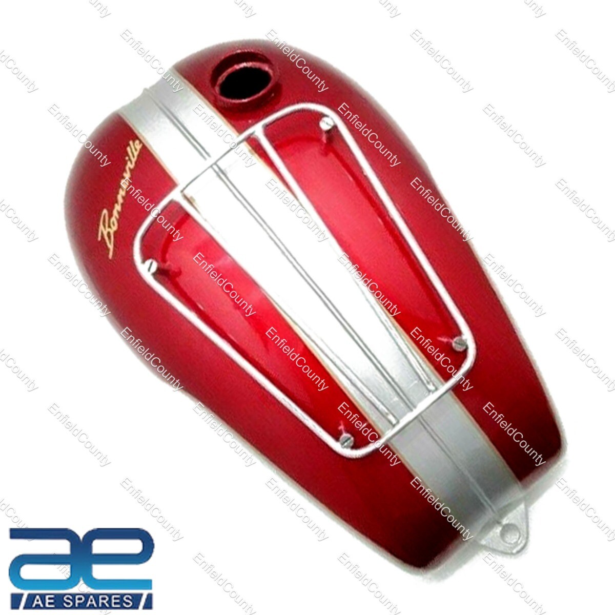 For Triumph T120 BONNEVILLE Cherry & Silver Painted Petrol Fuel Tank  