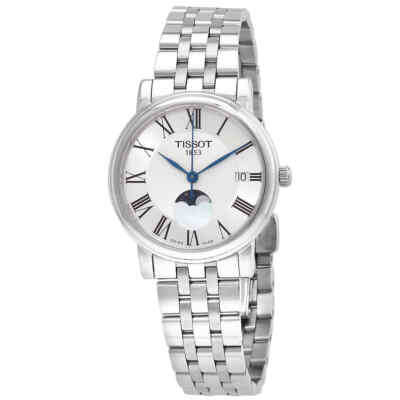 Pre-owned Tissot T-classic Quartz Carson Premium Lady Moonphase Watch T1222231103300