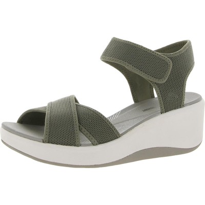 Женские зеленые босоножки на танкетке Cloudsteppers от Clarks 8, средний (B,M) BHFO 7178, Olive