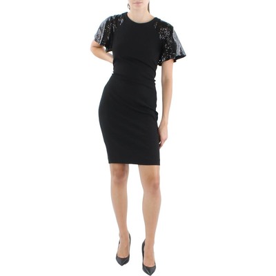 Женское черное платье-футляр длиной до колена с блестками Calvin Klein 10 BHFO 2287