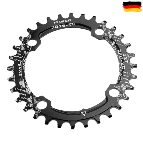 MTB Fahrrad Kettenblatt 104BCD 32T Narrow Wide Einzelnes Aluminium Round Zähne