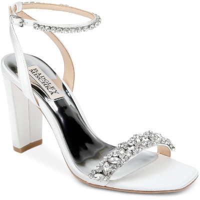 Женские атласные туфли-лодочки Badgley Mischka Tasmine белого цвета, 9 средних размеров (B,M), BHFO 9091