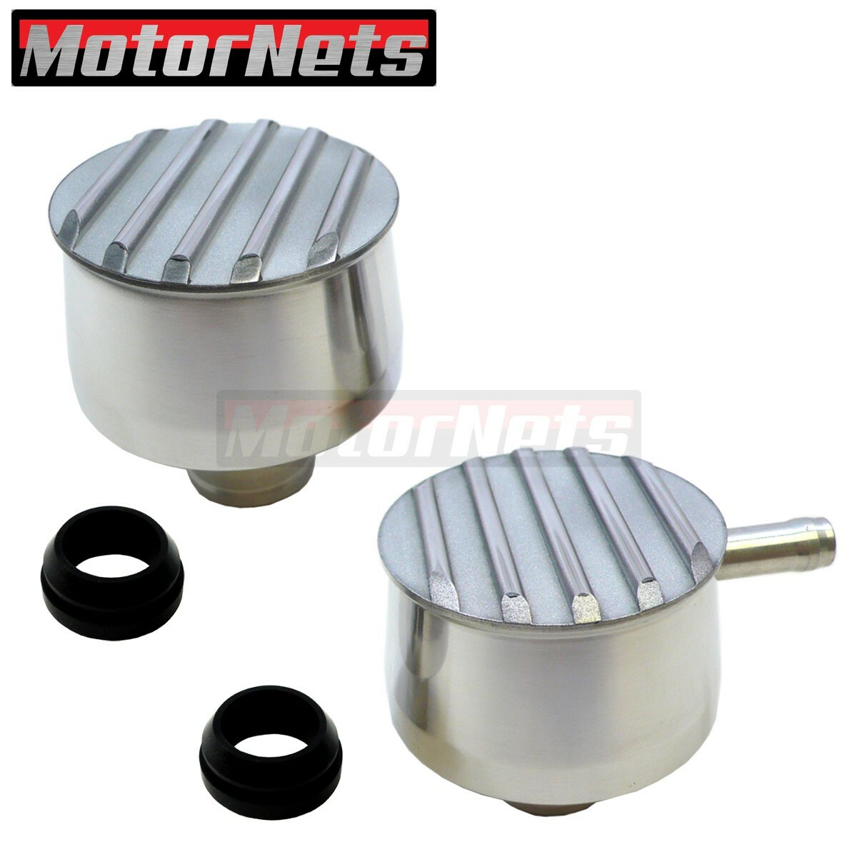 Nostalgic Retro Fin Aluminum Valve cover Breather + PCV Round Chevy SBC