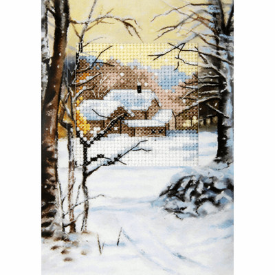 Orchidea Counted Cross Stitch Kit: Greetings Card: Winter