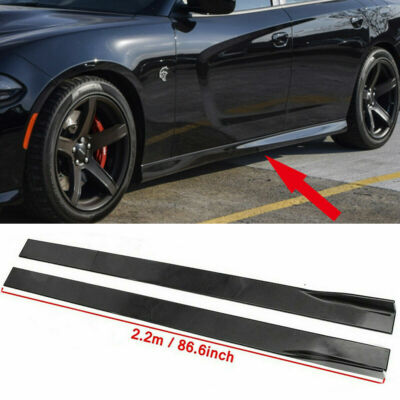 Gloss Black 86.6'' Side Skirts Extension Lip For Dodge Charger RT SRT SXT 2.2m