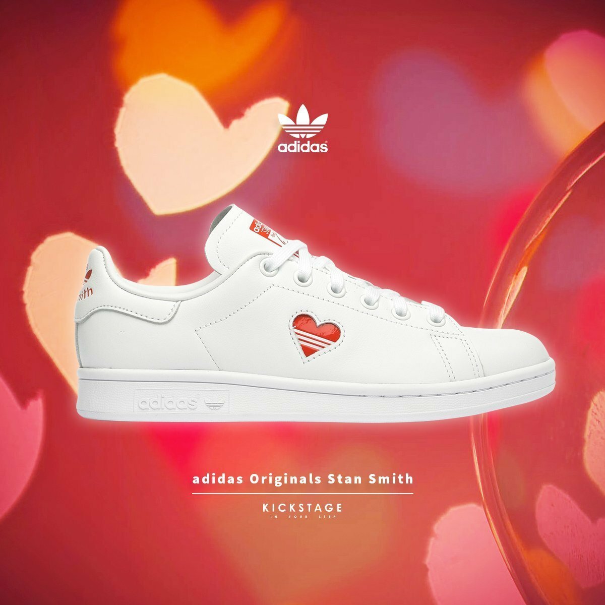 adidas stan smith coeur rouge collection|Achat Chaussure ...