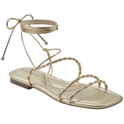 Marc Fisher Womens Gold Twist Gladiator Sandals Shoes 8 Medium (B,M) BHFO 6865