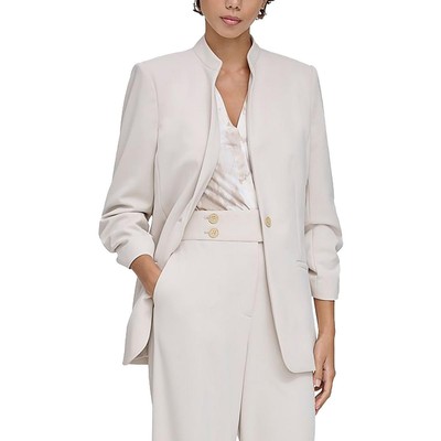 Женский офисный блейзер на одной пуговице цвета слоновой кости Calvin Klein 4 BHFO 0038