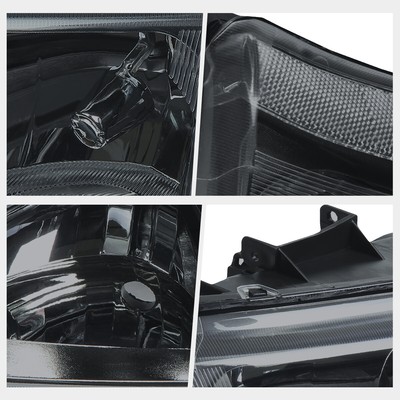 For 03-06 Chevy Silverado/Avalanche Upper Headlight/Lamps Clear Corner Smoked